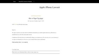 
                            5. this is Sign Up page - Apple iPhone Lawsuit