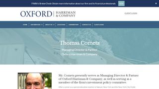 
                            10. Thomas Cometa - Oxford Harriman & Co.