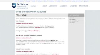 
                            7. Thomas Jefferson University: Web-based Email