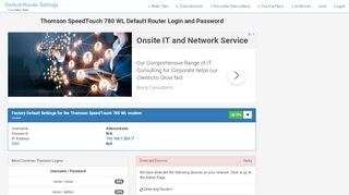
                            4. Thomson SpeedTouch 780 WL Default Router Login and ...