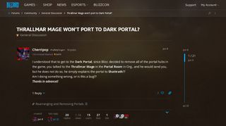 
                            1. Thrallmar Mage won't port to Dark Portal? - General Discussion ...