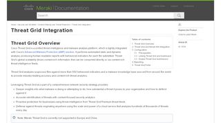 
                            8. Threat Grid Integration - Cisco Meraki