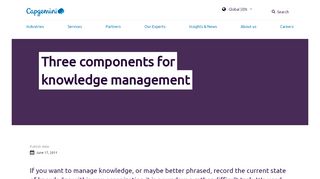 
                            3. Three components for knowledge management – Capgemini Worldwide