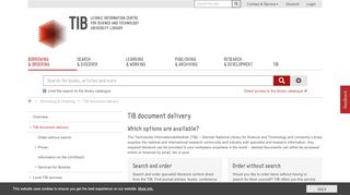 
                            4. TIB document delivery - Technische Informationsbibliothek (TIB)