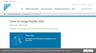 
                            8. Ticket | Anuga FoodTec