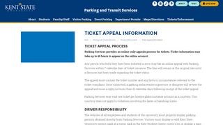 
                            7. Ticket Appeal Information | Parking and Transit Services | Kent State ...