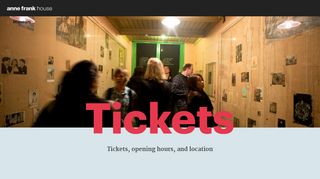 
                            2. Tickets | Anne Frank House