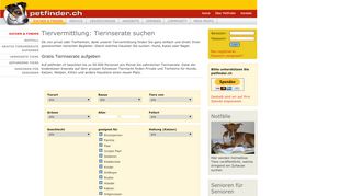 
                            9. Tiervermittlung: Tierinserate suchen - petfinder.ch