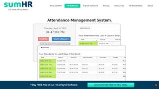 
                            9. Time & Attendance Software - sumHR