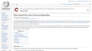 
                            5. Time-based One-time Password algorithm - Wikipedia