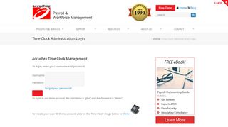 
                            3. Time Clock Administration Login - Accuchex