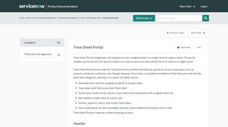 
                            9. Time Sheet Portal | ServiceNow Docs