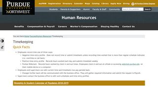 
                            7. Timekeeping – Human Resources - Purdue University Northwest