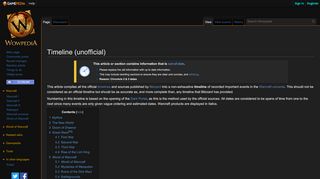 
                            2. Timeline (unofficial) - Wowpedia - Your wiki guide to the World ...