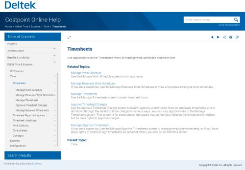 
                            5. Timesheets - Deltek