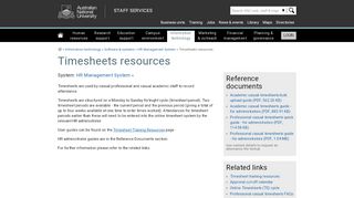 
                            5. Timesheets resources - Staff Services - ANU