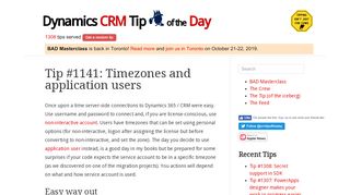 
                            8. Tip #1141: Timezones and application users | Dynamics CRM Tip Of ...