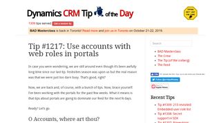 
                            9. Tip #1217: Use accounts with web roles in portals | Dynamics CRM ...