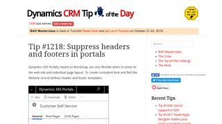 
                            1. Tip #1218: Suppress headers and footers in portals | Dynamics CRM ...