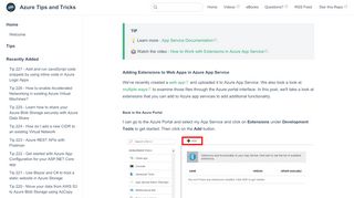 
                            4. Tip 21 - Adding Extensions to Web Apps in Azure App Service ...