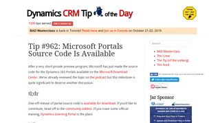 
                            5. Tip #962: Microsoft Portals Source Code Is Available | Dynamics CRM ...