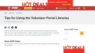 
                            1. Tips for Using the Volunteer Portal Libraries - AARP States