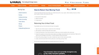 
                            8. Tips: How To Self Return Your U-Haul Truck Rental - U-Haul