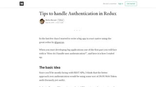 
                            1. Tips to handle Authentication in Redux - Mattia Manzati - Medium