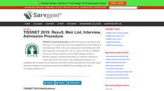 
                            9. TISSNET 2019: Result, Merit List, Interview, Admission ...