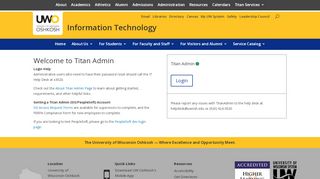 
                            10. Titan Admin - Login - Information Technology University ... - UW Oshkosh
