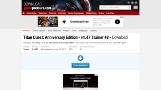 
                            4. Titan Quest: Anniversary Edition GAME TRAINER v1.47 Trainer +8 ...