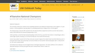 
                            9. #TitansAre National Champions - UW Oshkosh Today University of ...