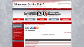 
                            11. Title III Resources - ESU 7