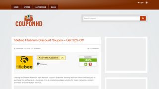 
                            6. Titlebee Platinum Discount Coupon - couponhd.com