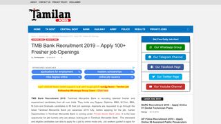 
                            2. TMB Bank Recruitment 2019 - tamilanjobs.com