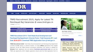 
                            4. TNRD Recruitment 2019, Apply for Latest TN Panchayat Raj ...