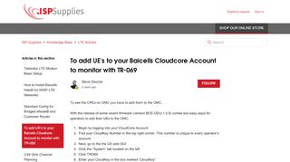 
                            6. To add UE's to your Baicells Cloudcore Account to monitor with TR ...