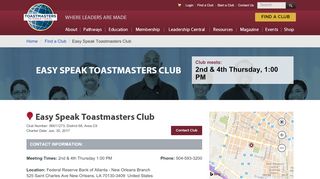 
                            3. Toastmasters International -Easy Speak Toastmasters Club