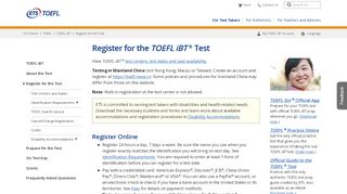 
                            1. TOEFL iBT: Registration - Educational Testing …