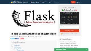 
                            3. Token-Based Authentication With Flask – Real Python