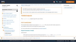 
                            2. TOKEN Endpoint - Amazon Cognito - AWS Documentation