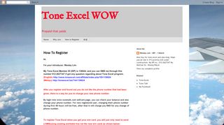 
                            6. Tone Excel WOW: How To Register