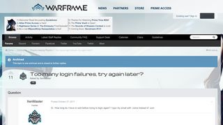 
                            9. Too many login failures, try again later? - Players helping ...