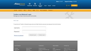 
                            1. Toolbox and Webmail Login - Adam Internet