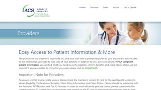 
                            3. Tools for Healthcare Providers | ACS Benefit Services