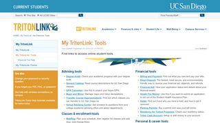 
                            10. Tools - My TritonLink