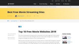 
                            8. Top 10 Free Movie Websites 2019 | Best Free Movie Streaming Sites