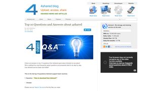 
                            5. Top 10 Questions and Answers about 4shared | 4shared blog