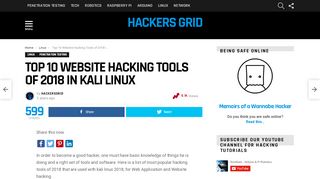 
                            5. Top 10 Website Hacking Tools of 2018 in Kali …