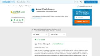 
                            9. Top 21 Reviews about AmeriCash Loans - ConsumerAffairs